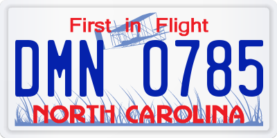 NC license plate DMN0785