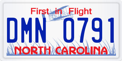 NC license plate DMN0791