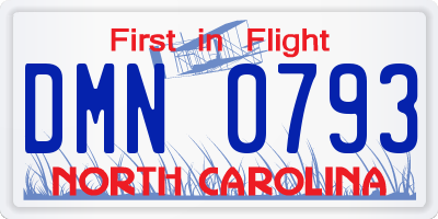 NC license plate DMN0793