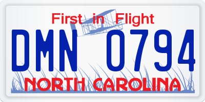 NC license plate DMN0794