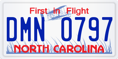 NC license plate DMN0797