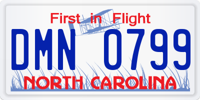 NC license plate DMN0799