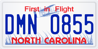 NC license plate DMN0855