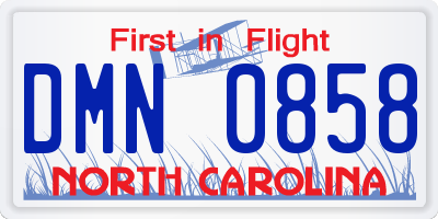 NC license plate DMN0858