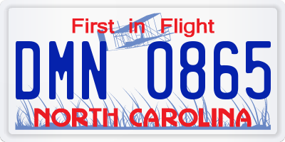 NC license plate DMN0865