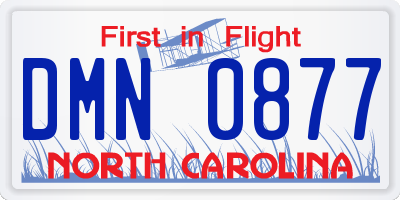 NC license plate DMN0877