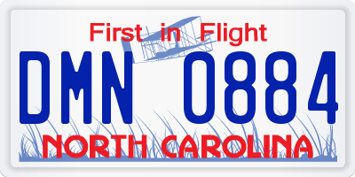 NC license plate DMN0884