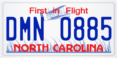 NC license plate DMN0885