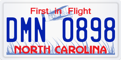NC license plate DMN0898