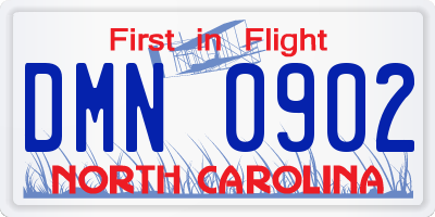 NC license plate DMN0902