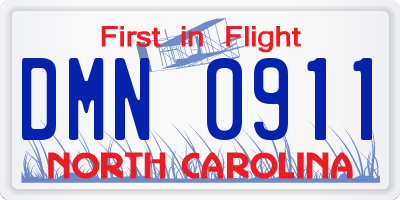 NC license plate DMN0911