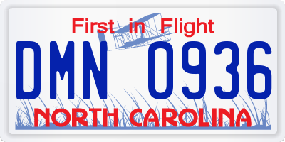 NC license plate DMN0936