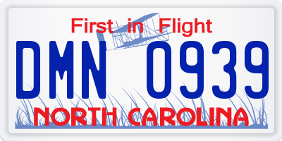 NC license plate DMN0939