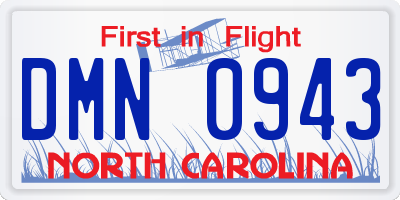 NC license plate DMN0943