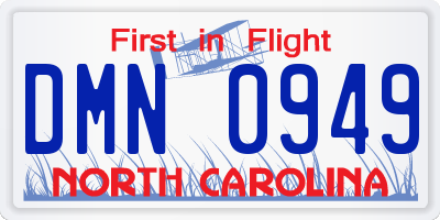 NC license plate DMN0949