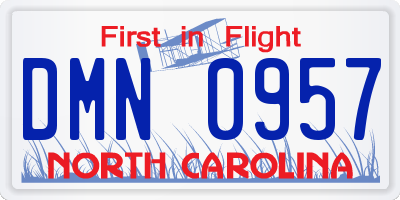 NC license plate DMN0957