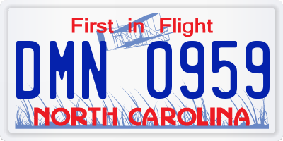 NC license plate DMN0959