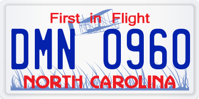 NC license plate DMN0960