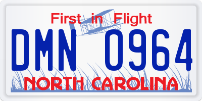 NC license plate DMN0964
