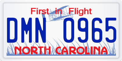 NC license plate DMN0965