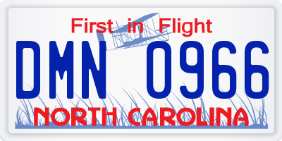 NC license plate DMN0966