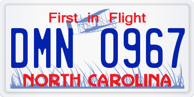 NC license plate DMN0967