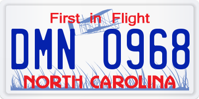 NC license plate DMN0968