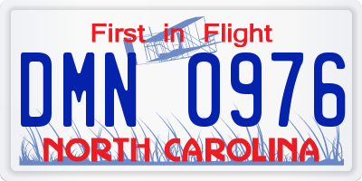 NC license plate DMN0976