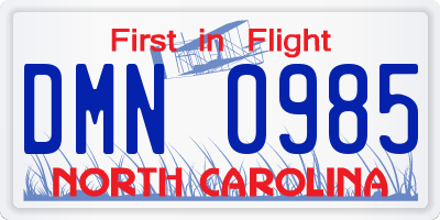 NC license plate DMN0985