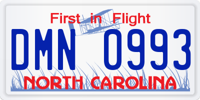 NC license plate DMN0993