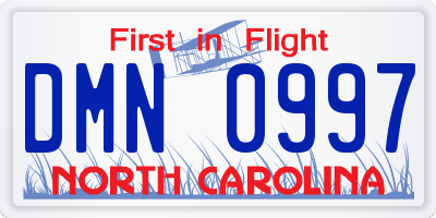 NC license plate DMN0997