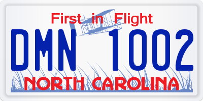 NC license plate DMN1002