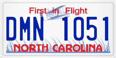 NC license plate DMN1051