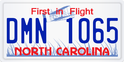 NC license plate DMN1065
