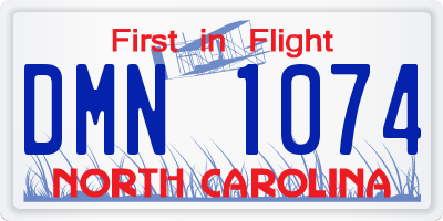 NC license plate DMN1074