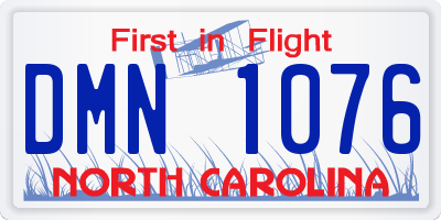 NC license plate DMN1076