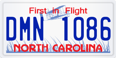 NC license plate DMN1086