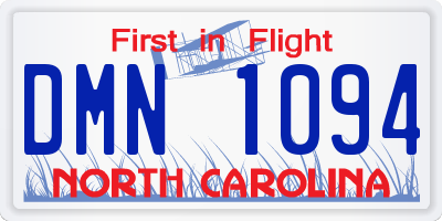 NC license plate DMN1094