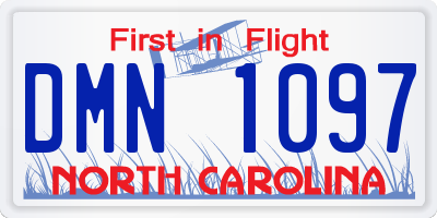 NC license plate DMN1097