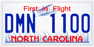 NC license plate DMN1100