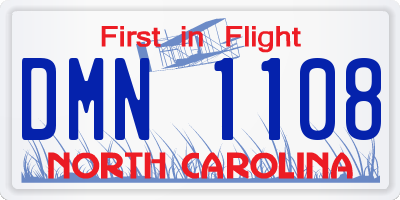 NC license plate DMN1108