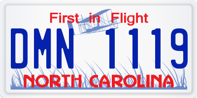 NC license plate DMN1119
