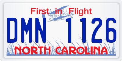 NC license plate DMN1126