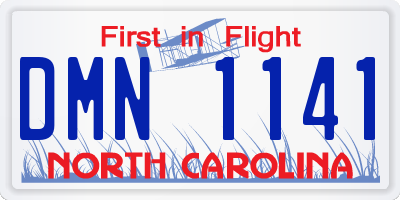 NC license plate DMN1141
