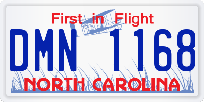 NC license plate DMN1168