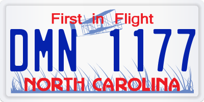NC license plate DMN1177