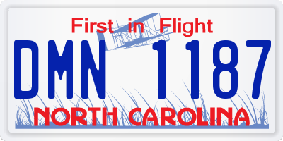 NC license plate DMN1187