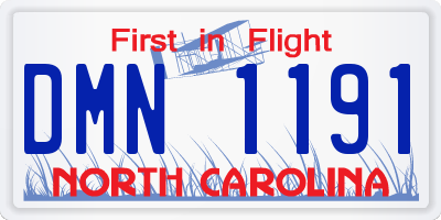 NC license plate DMN1191