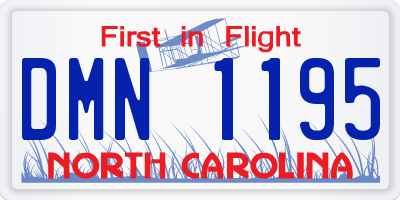 NC license plate DMN1195