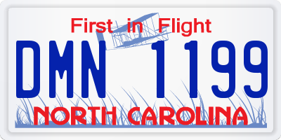 NC license plate DMN1199